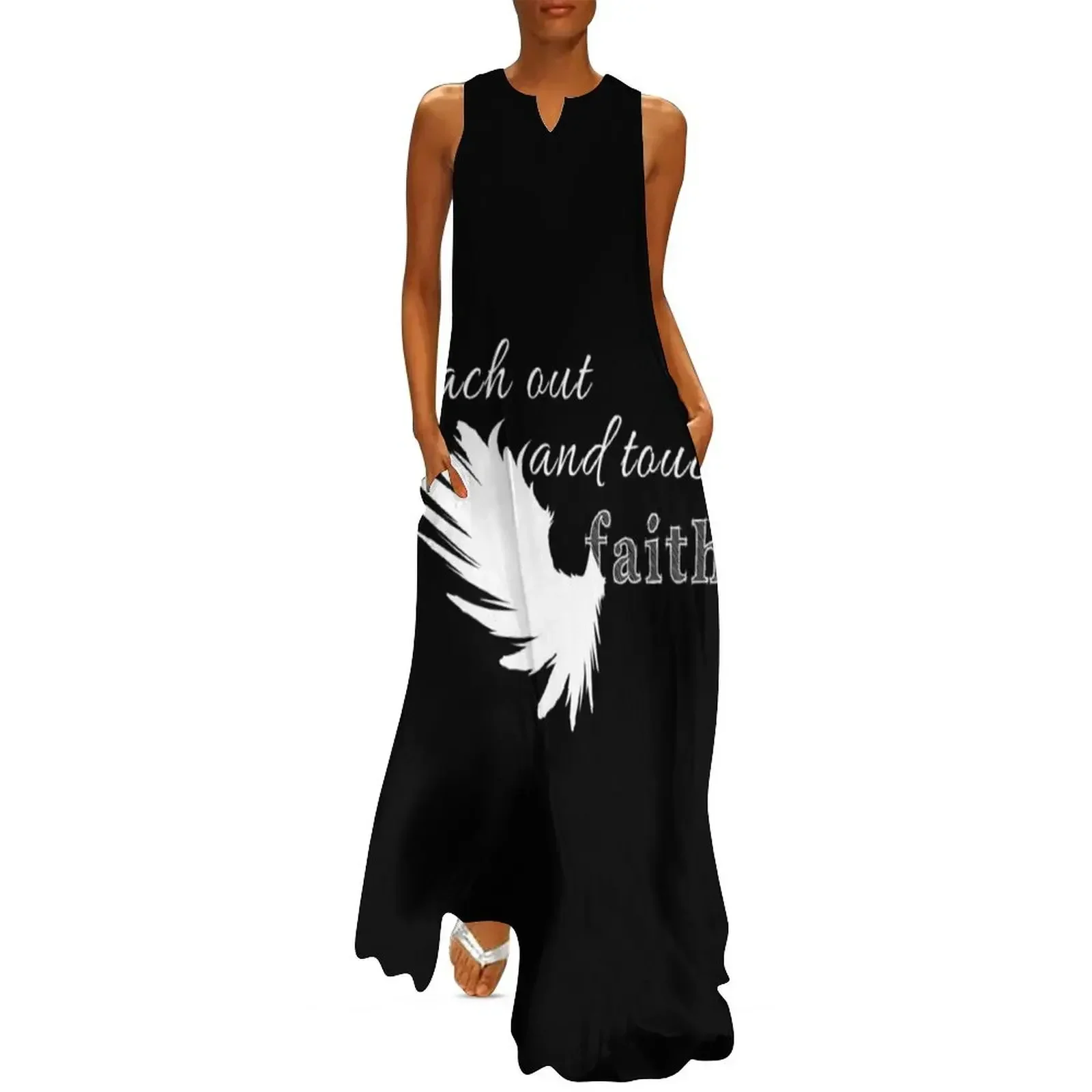 

Reach out and touch faith -white Long Dress Dress woman dresses for womens Aesthetic clothing Elegant gown Dress