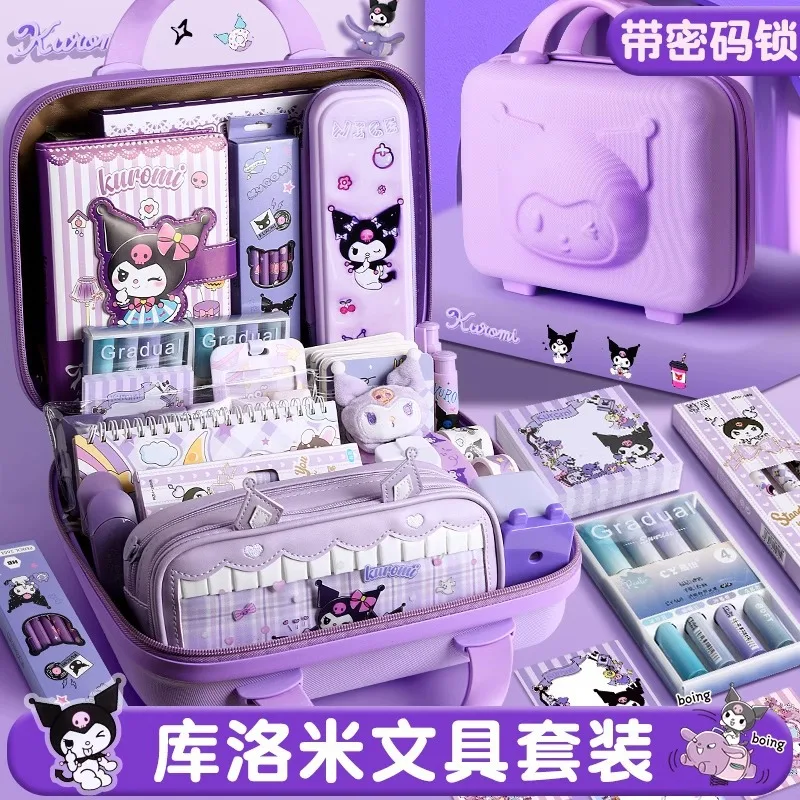 

Sanrio Stationary Set Kuromi Kawaii Cartoon Stationery Big Gift Package Hello Kitty Cute Cartoon School Supplies Suit Gift