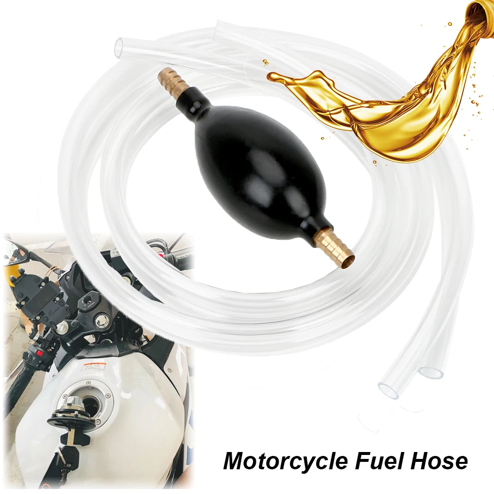 2m Hose Motorcycle Fuel Pipe Filler Hand Suction Oil Change Brake Bleeder Fluid Diesel Pump Transfer Repair Tool Car Accessories