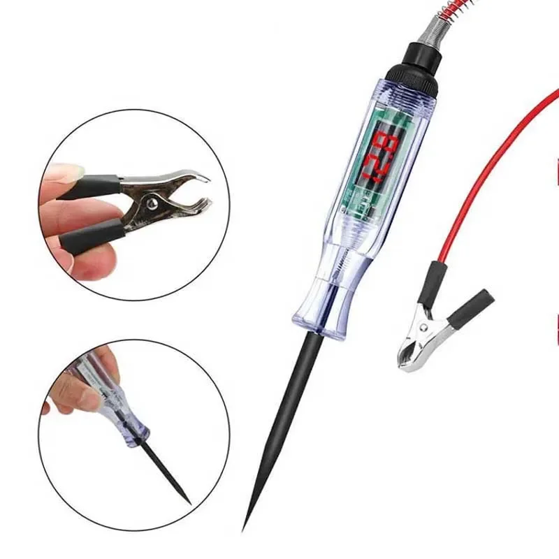 1Pc 6-24V DC Automobile Truck Voltage Circuit Tester Digital Display Electric Pen Probe Pen Automobile Diagnostic Tool