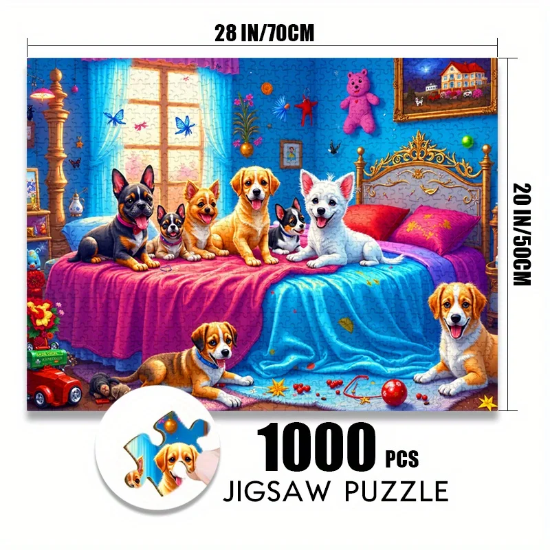 500/1000ピース 大型ビーグル子犬＆子犬パズル 大人向け - 挑戦的な5ピースの犬種マッチングゲーム、家族パーティー活動