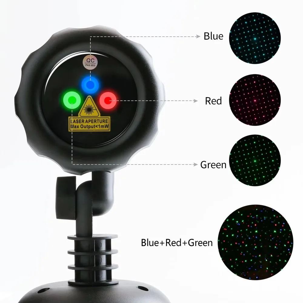Waterproof RGB Starry Sky Projector Christmas Decoration with Remote Control for Home Party Garden Holiday Lighting