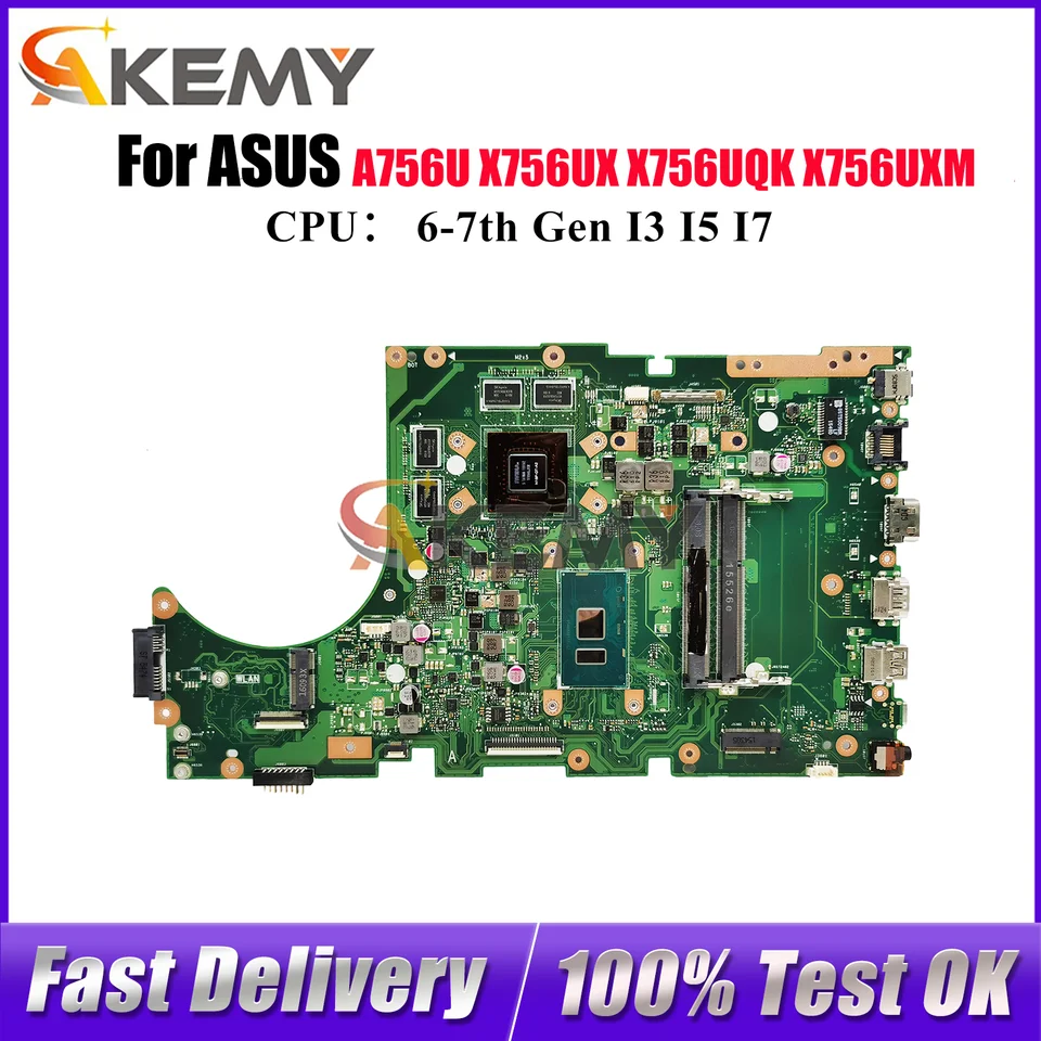 X756UX 노트북 마더보드 ASUS X756UR A756U X756UA X756UQK X756UJ X756UV X756UQ X756UXM X756UAK X756U 메인보드 I3 I5 I7 CPU 썸네일 7