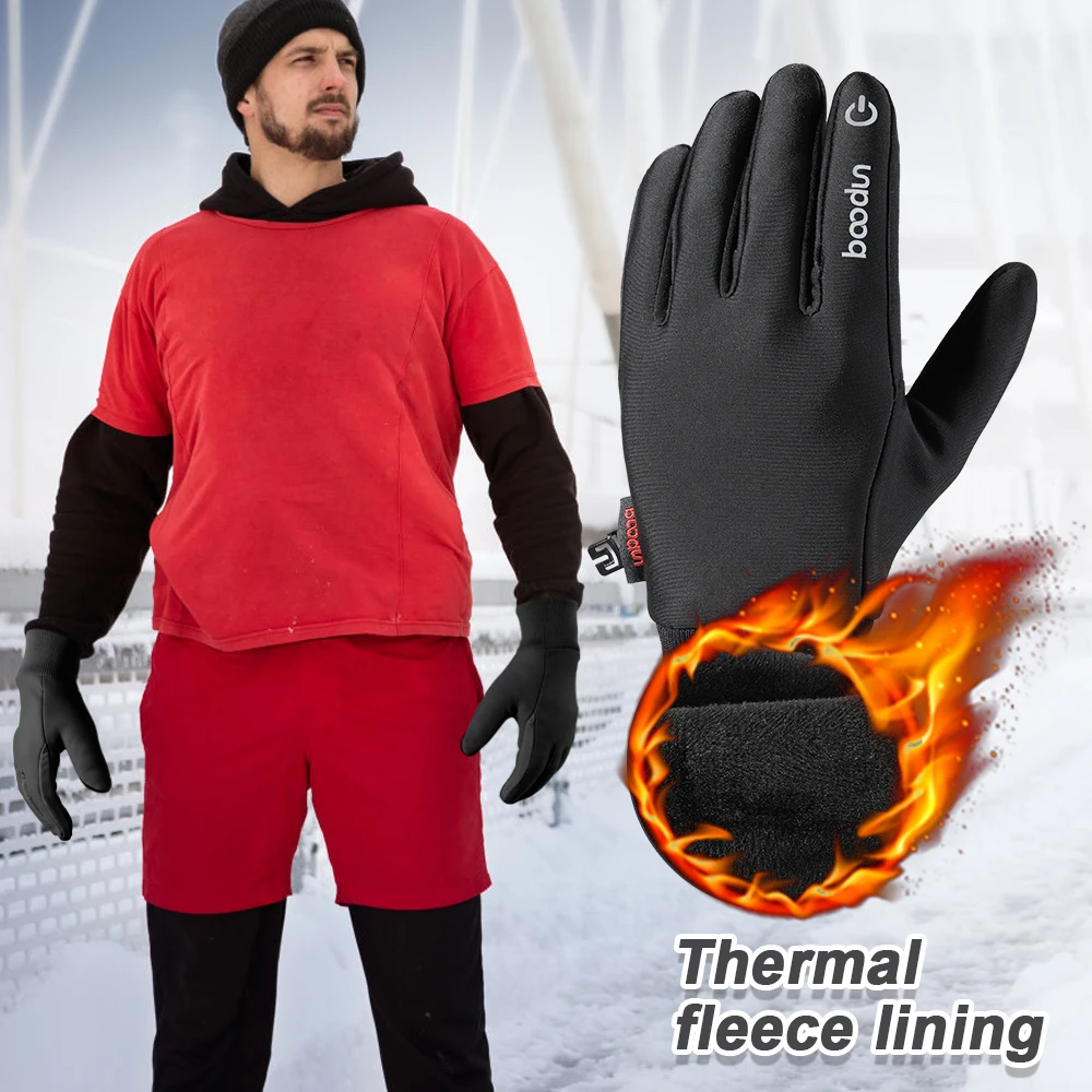 Winter Waterproof Cycling Gloves Bicycle Hunting Snowboard Skiing Road Bike Fleece Touch Screen Warm Snow Tactical Glove  Men