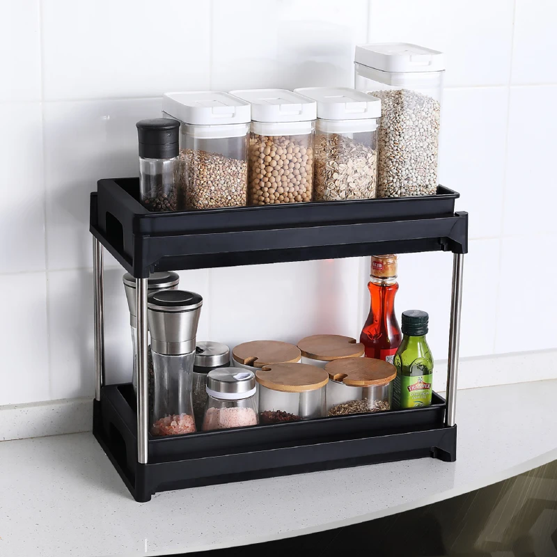

Organizers and Storage cabinet organizers and storage pull out drawers 2 hooks Black