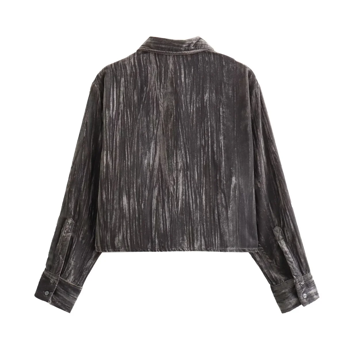 2025年女性ファッション 欧米風 秋新作 イミテーションベルベット 長袖シャツ バック スリット入り ミディスカート アウター