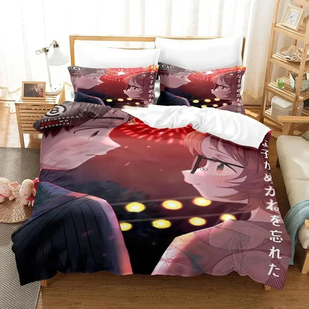 

Anime Girl I Like Forgot Her Glasses Bedding Set Duvet Cover Bed Set Quilt Cover Pillowcase Comforter king Queen Size Boys Adult