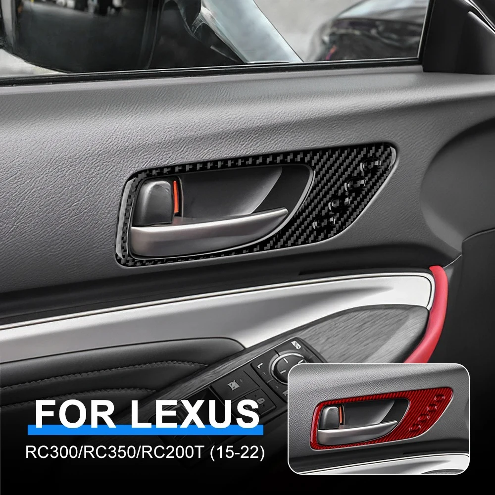Real Soft Carbon Fiber Sticker For Lexus RC300 RC350 RC200T 2015-2018 2019 2020 2021 2022 2023 2024 2025 Car Door Handle Trim