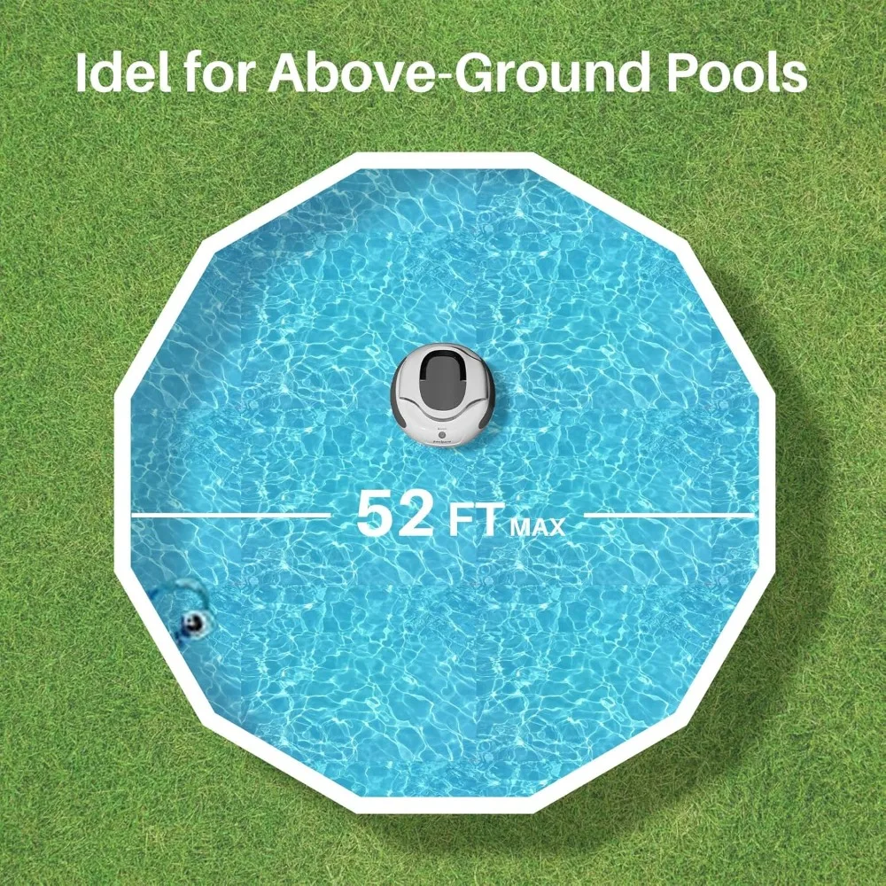 Cordless robot pool cleaner, equipped with a 5000mAh large battery to extend its lifespan