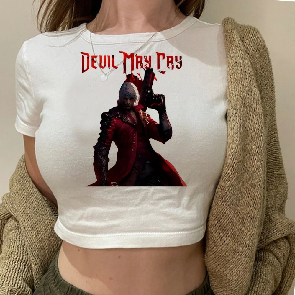 Devil May Cry cropped top shoujo anime summer kawaii y2k clearance sales top tees kawaii streetwear gyaru cute japan