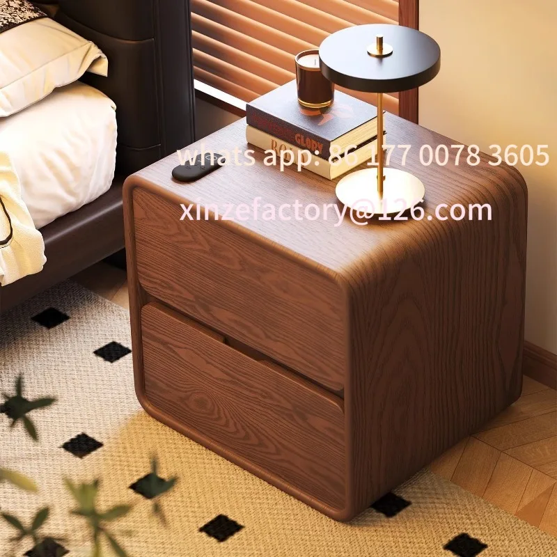 

Customizable bedside table Bedroom bedside table Simple modern solid wood bedside storage cabinet Simple storage cabinet