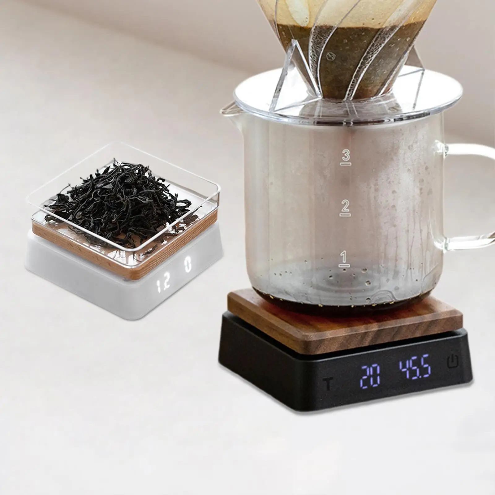 Electronic Smart Coffee Scale with Sensitive Button Compact Kitchen Weight Scale for Espresso and Food