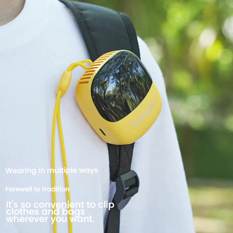 Portable Neck Fan USB Rechargeable Simple Design with Digital Display Small Compact Hanging Fan for On-the-Go Cooling