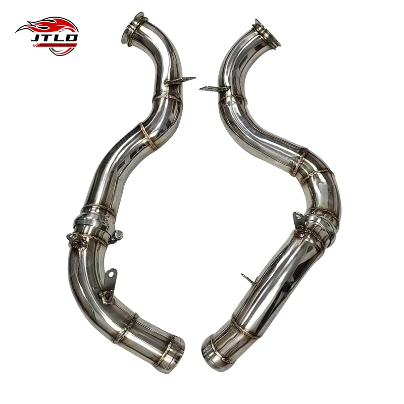 JTLD 304 Stainless Steel Straight Pipe Exhaust Downpipe For Mercedes Benz W213 E63 AMG GLC 63 S