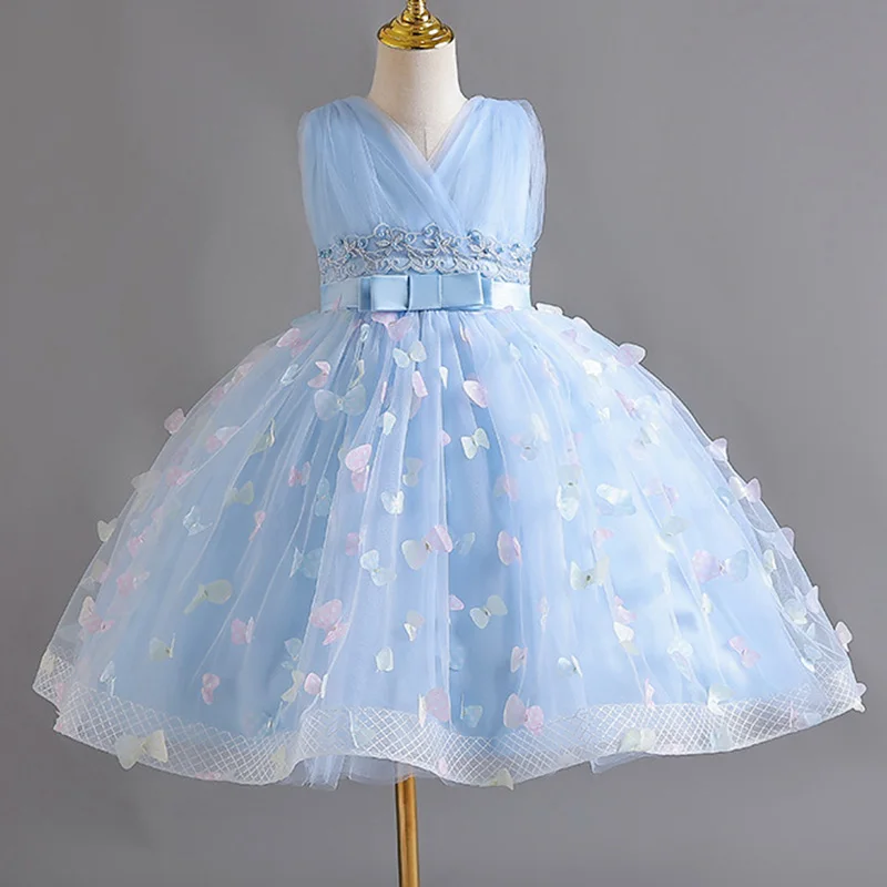 Girls Princess Flowers Elegant Weddings Dress Party Princess Dress Kids Clothes Girls Dresses for Christmas New Year custumes