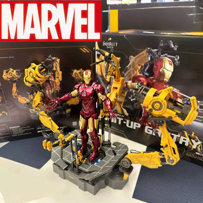 

Hot Sale Marvel Zd Iron Man Mk4 Toy With Suit-up Gantry Original 1/10 Tony Stark Action Figure Collectible Model For Friend Gift