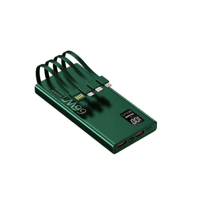 66W 초고속 충전 20000mAh 내장 케이블 컴팩트하고 휴대 가능한 대용량 파워뱅크