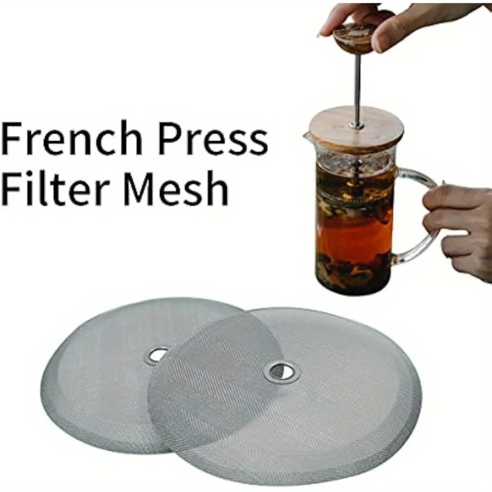 French Press Replacement Filter Screen, 4 Inch Reusable Stainless Steel Mesh Filter for Bodum French Press Coffee Makers