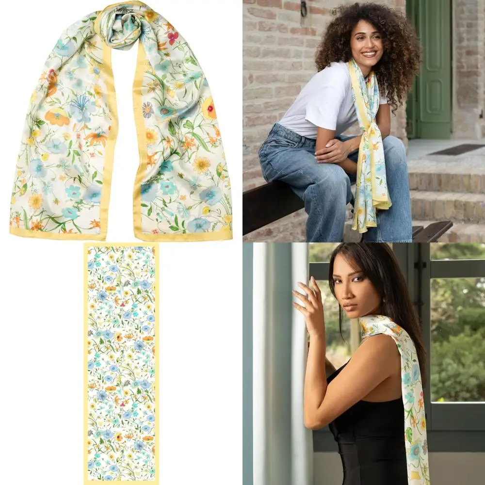 

Итальянские длинные модные шарфы из 100% шелка для женщин — роскошный стиль и комфорт