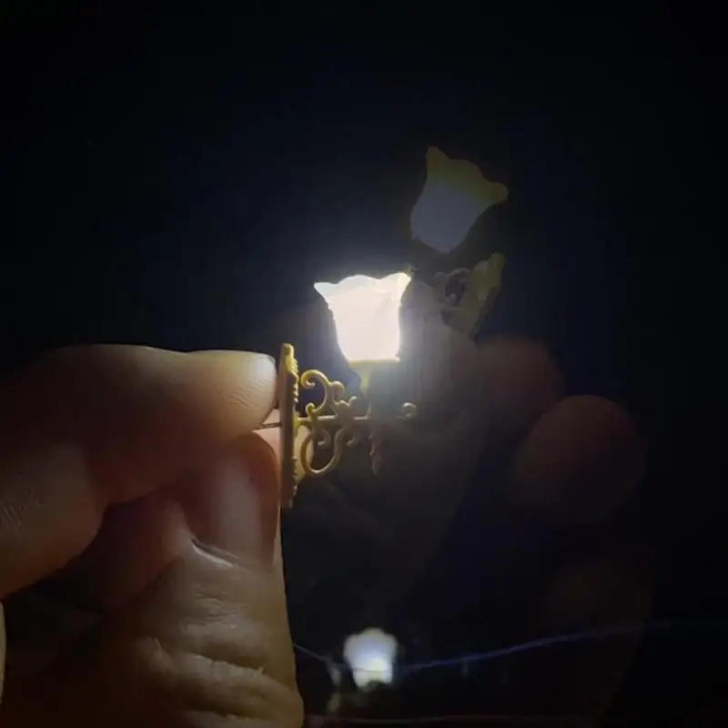 4 Buah Model Lampu Dinding Meja Pasir Miniatur Dekorasi Pemandangan Sandtable