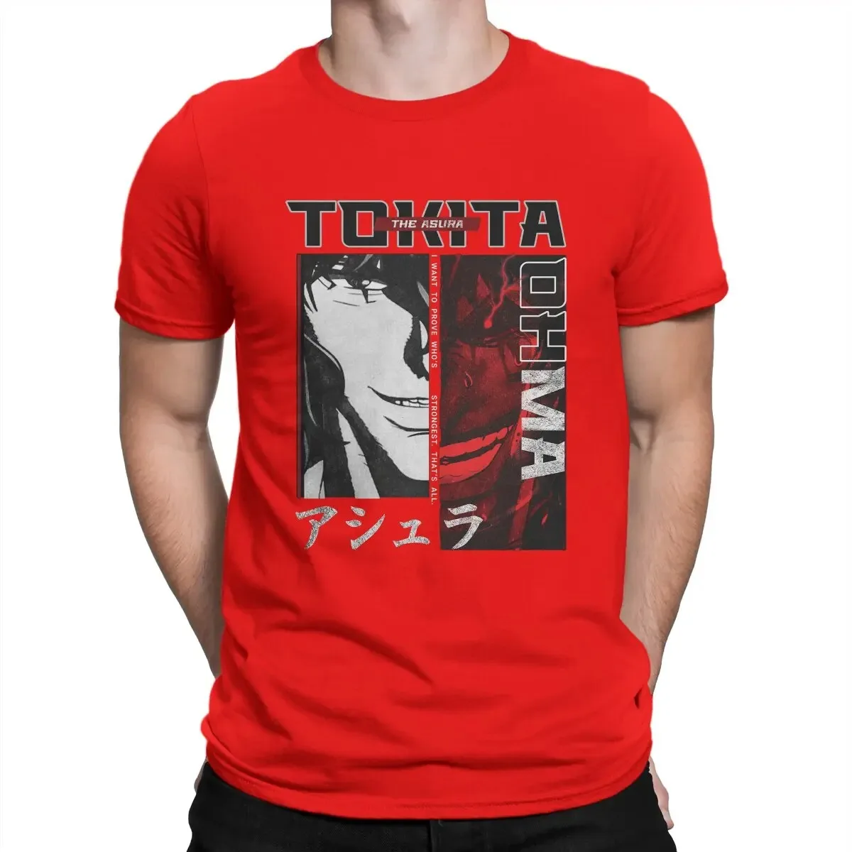 Ohma Tokita 2 Sides T Shirts Men Pure Cotton Funny T-Shirts Round Neck Da Lu Wu En Ri Man\'s Works Tees Short Sleeve Tops S- 4XL