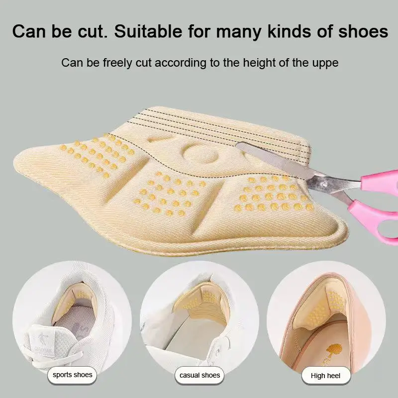 Comfort Heel  Silicone Protectors Sneaker Shrinking Size Insoles Anti-wear Feet Shoe Pads Adjust Size High Heel Cushion Inserts