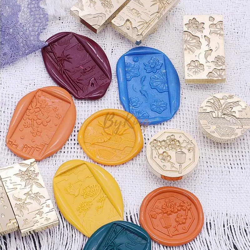 

3D Embossed Deer Wax Seal Stamp Chinese Garden Bamboo Sealing Stamp Head For Cards Envelopes Wedding Invitations Scrapbooking