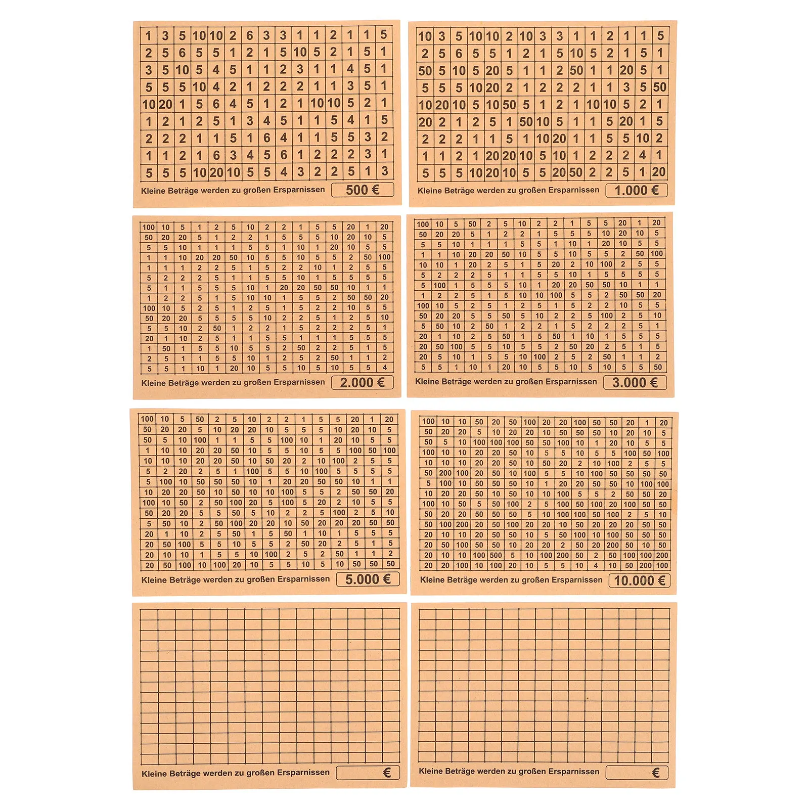 

2Sets Euro Pattern DIY Savings Stickers Piggy Bank Labels Money Box Track Charts Budgeting Tool Educational Currency