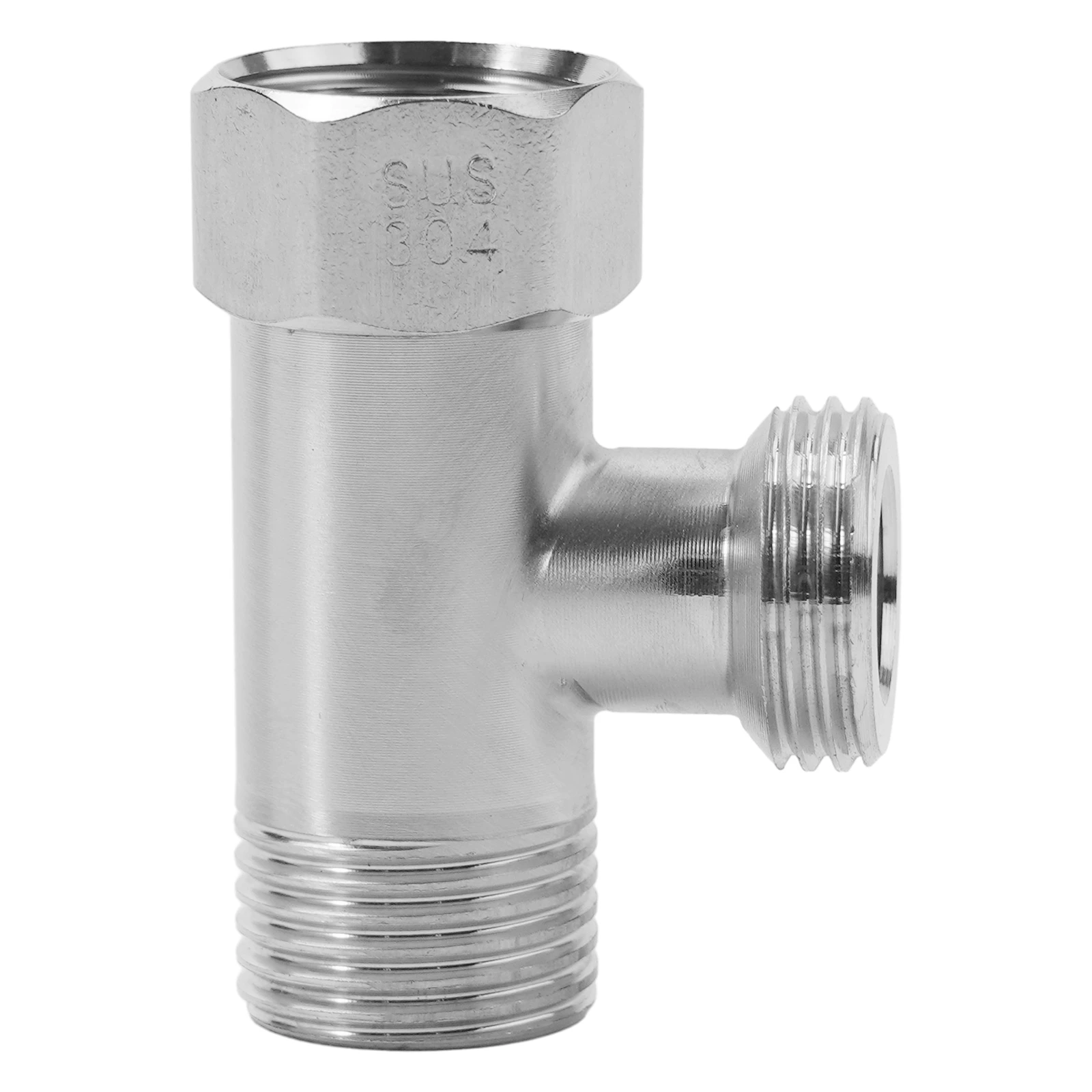 Stainless Steel G1/2 T Valve Tee Fitting for Toilet Bidet Sprayer and Shower Hose Setup Water Inlet and Dual Outlet