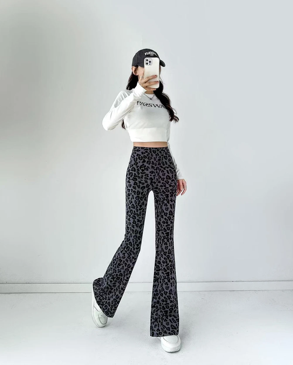 Retro Sexy Leopart Damenhose mit hoher Taille, Schlaghose, Yoga-Pilates-Leggings, Damen Y2K Ästhetische Hose, Bell Bottoms – Detail 10