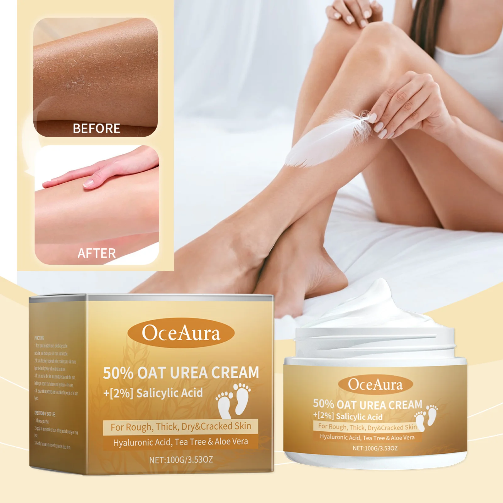 OceAura Oat Moisturizing Urea Cream Moisturizes Skin Deep Maintenance Pamper Skin Skin Care Cream