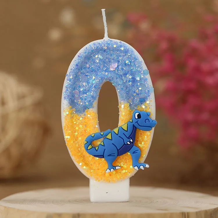 FY Boy\'s Digit Birthday Candles with Dragon 0-9 Number Blue Cake Decorative Kids Party Candle for Anniversary Party Wedding