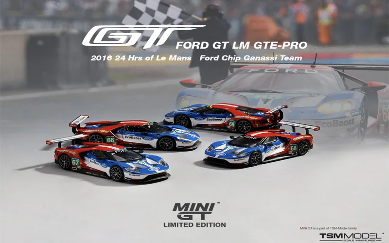 MINI GT 1:64 MGTS0001 Ford GT LM GTE PRO 2016 24 Hrs Le Mans Chip Ganassi Team 276 278 279 Die-cast alloy car model collection