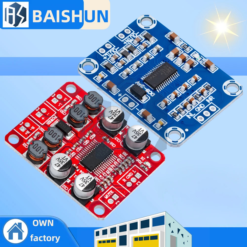 DC DC12V-24V 2X15W Digital Audio Power Stereo Amplifier Module Board TPA3110 12V Class D Power AMP Board 2.0 channel