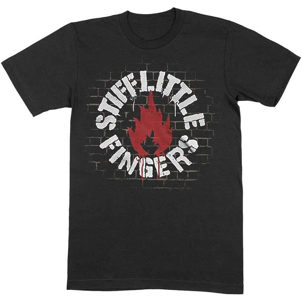 Men's Stiff Little Fingers Wall Slim Fit T shirt Large Black