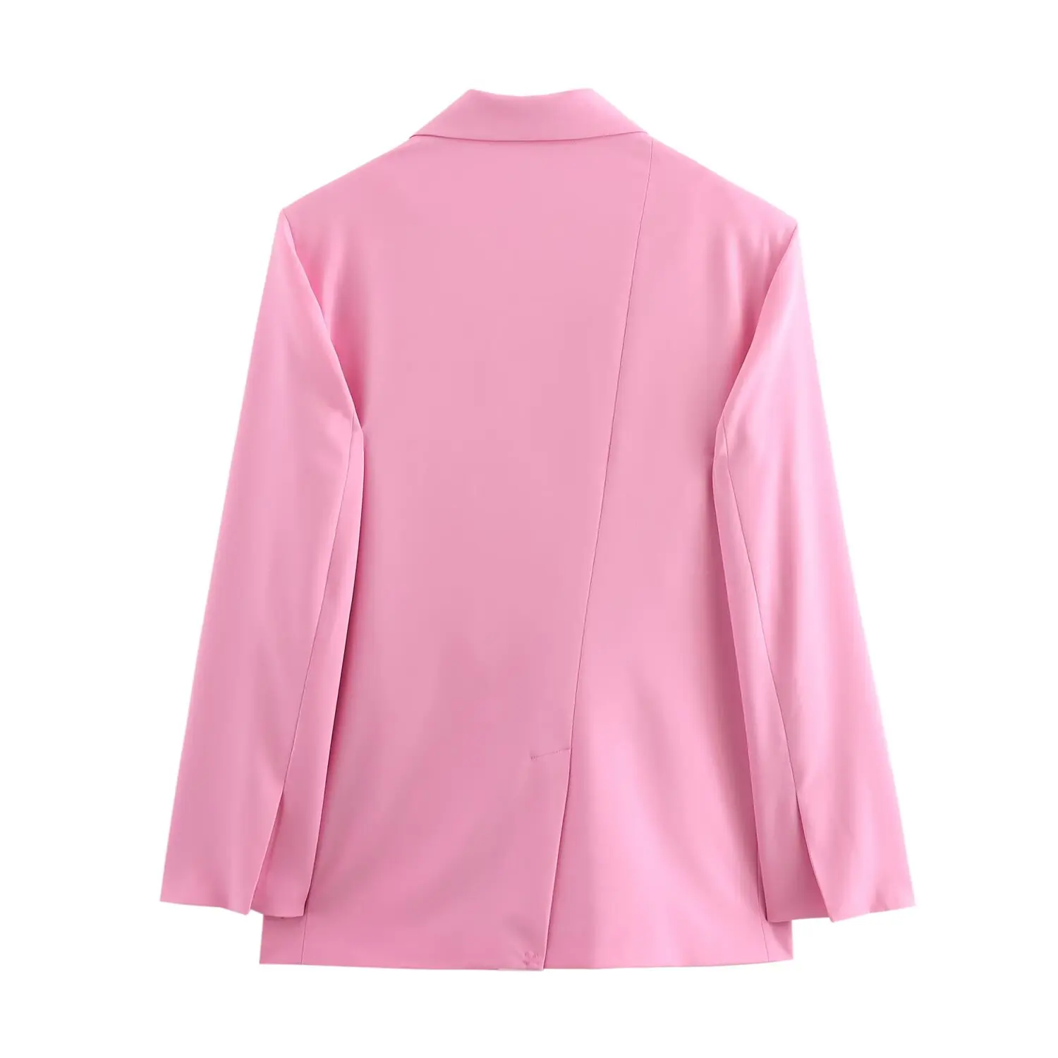 سترة نسائية ذات طية صدر مدببة واحدة - صدرية مع خصر - ربط تفاصيل وجيوب لمظهر احترافي وأنيق #3