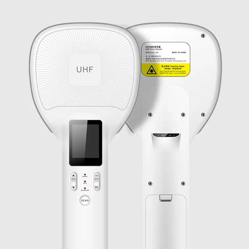 CHWEIDA  Handheld Data Collection Device R2 UHF RFID Swing Reader Attached Links Via BT To Smartphone Or Tablet