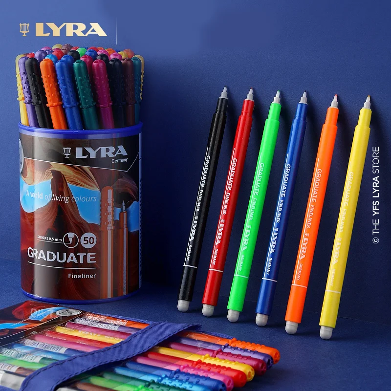 

LYRA Fiber Fineliner Pen Set 0.5 Mm Multicolour Drawing Sketch Markers Art Supplies for Artist Liner Pen School Stationery