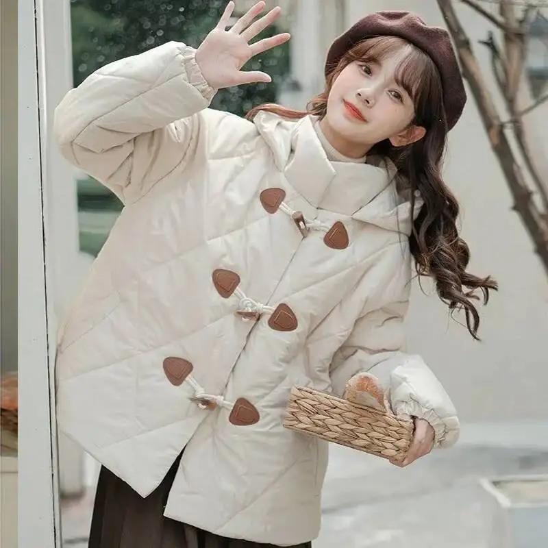 سترة قطنية سميكة صفراء للنساء معطف سترة كورية بأكمام طويلة لشتاء الكلية وصل حديثًا طراز فوفو