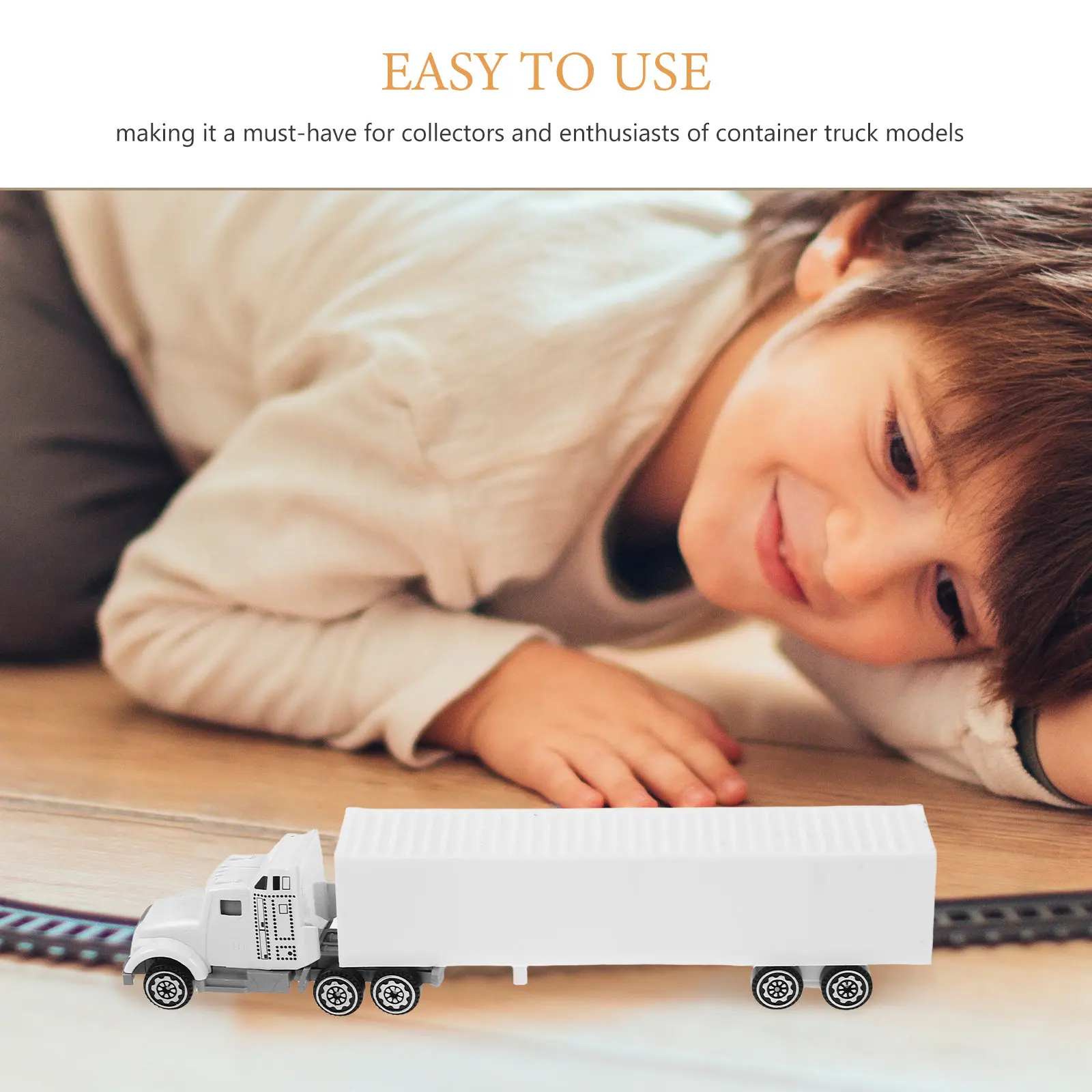 Ciężarówka kontenerowa z odlewu stopu metalu, 19,5 cm, realistyczna symulacja pojazdu do zabawy dla chłopców, transportowiec, traktor z naczepą, zabawka.