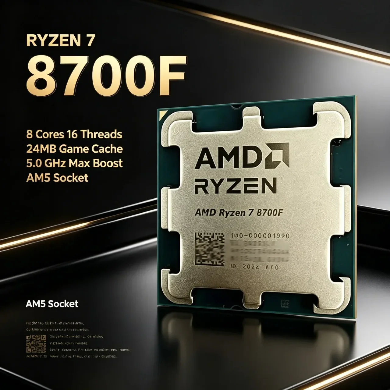 New AMD Ryzen 7 8700F Desktop computer processor R7 8700F 8 Cores 16 Threads 5GHz with AM5 Socket CPU