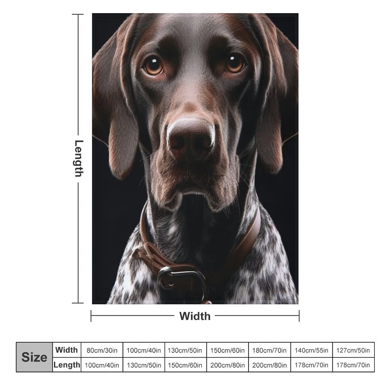 Realistic German Shorthaired Pointer Pawtrait Throw Blanket Sofas Moving Flannel Blankets