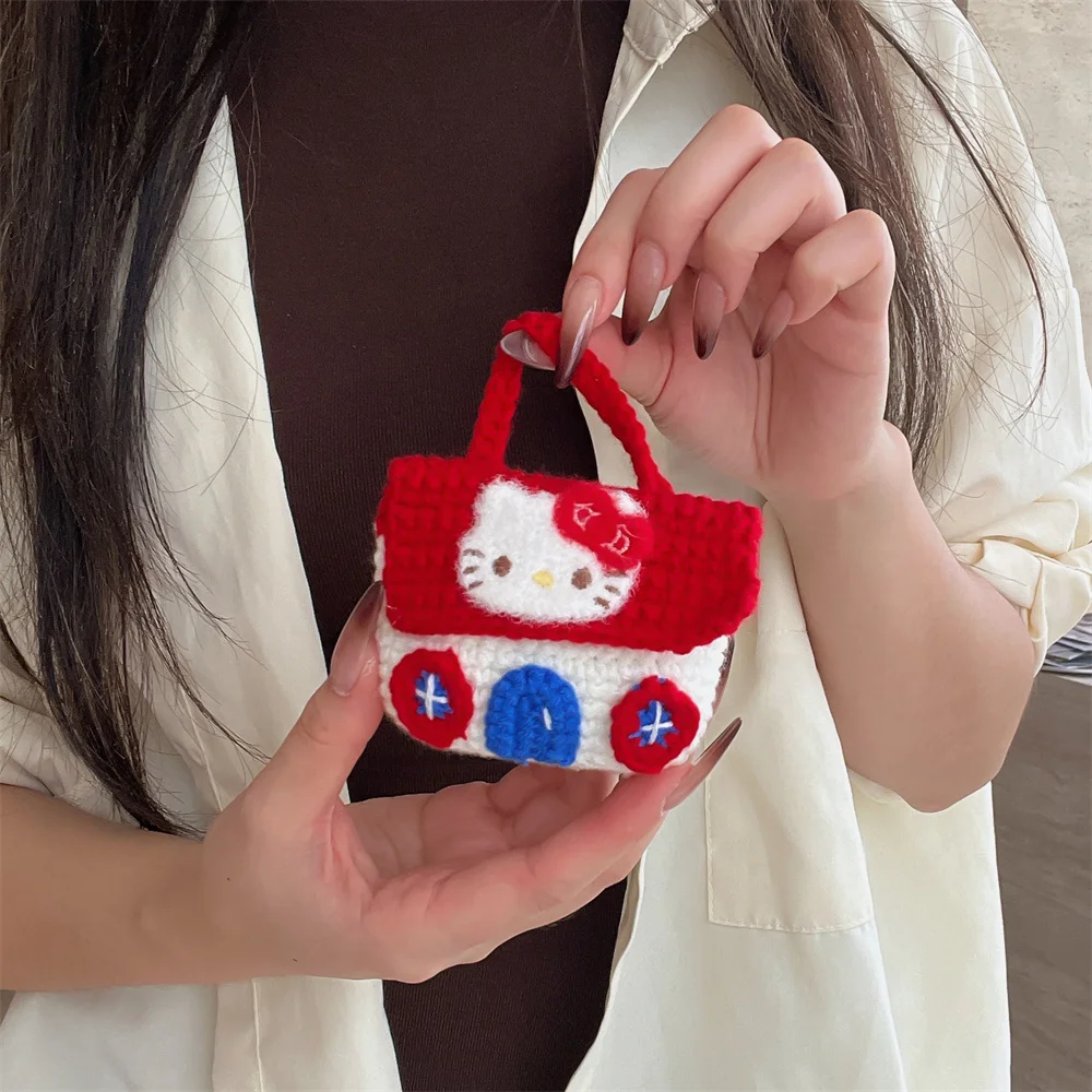 

Winter Warm Plush Handbag Hellokitty Earphone Case Protective Cover for Airpod Pro 3 Pro 2 Airpods 4 3 2 Wireless Headphone Case