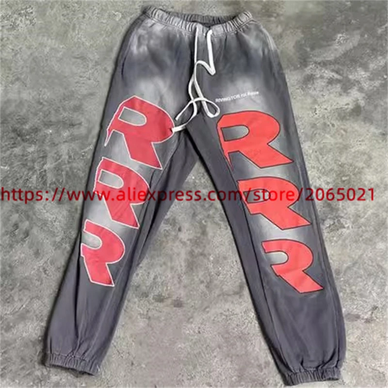 2024fw RRR123 Sweatpants Men Women 1:1 Best Quality Pants Jogger Drawstring RRR 123 Trousers With Tags