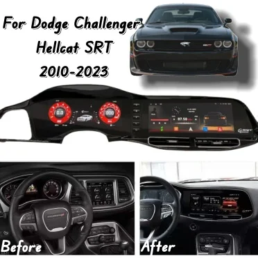 

GZ 24.6" Dual Screen Android Auto Stereo For Dodge Challenger SRT Hellcat 2010-2023 Multimedia Car GPS Navigation Radio Headunit