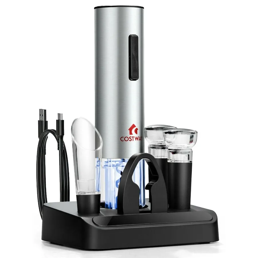 

6-in-1 Electric Wine Bottle Opener Set with Foil Cutter