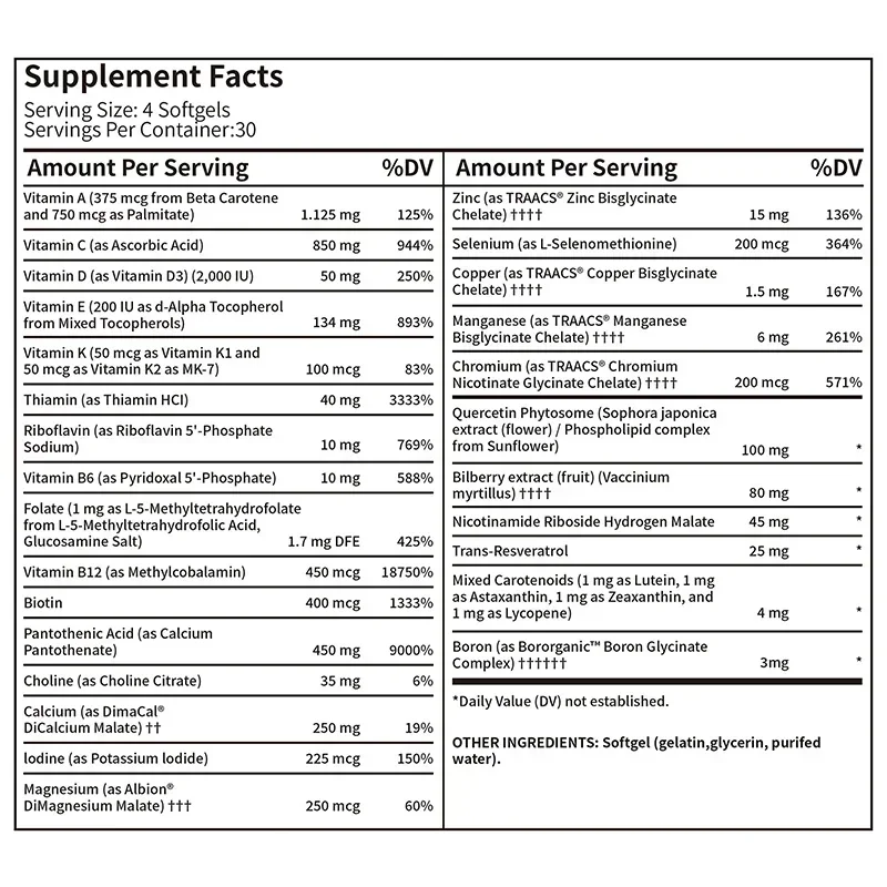 Advanced Nutrients - Antioxidant, Improve Mood, Support Eye, Heart and Cardiovascular Health, Enhance Immunity and Vitality