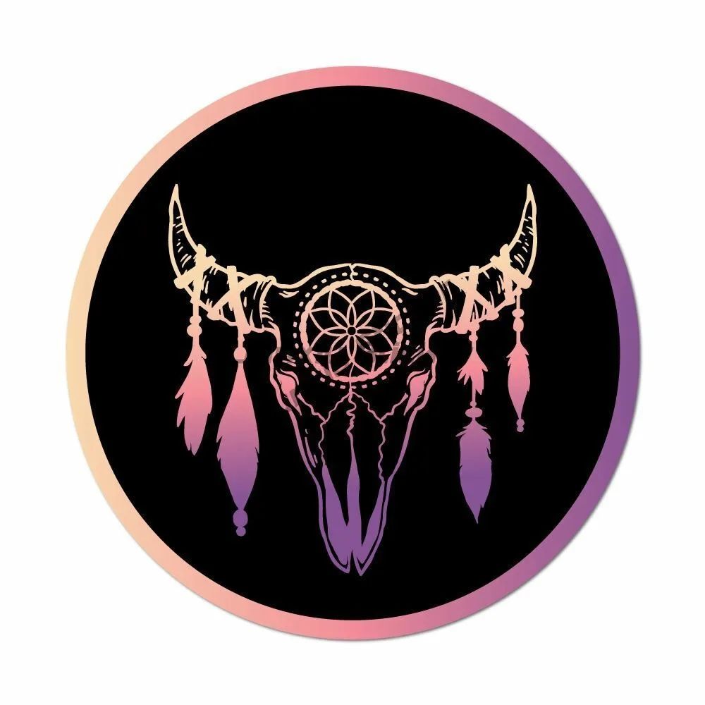 Boho Feathers Goat Car Sticker Decal Hippie Spiritual Boho Dream Catcher Luggage Kayak Suv Bumper Decal Stickers