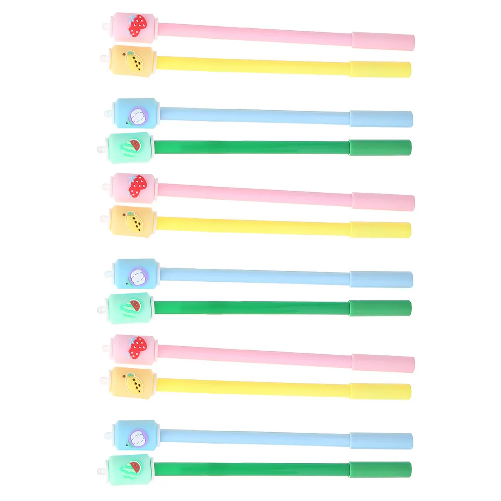 12 قطعة أقلام محايدة تصميم مريح السلس الكتابة المحمولة توقيع أقلام للطلاب أدوات الكتابة لطيف الكرتون القرطاسية