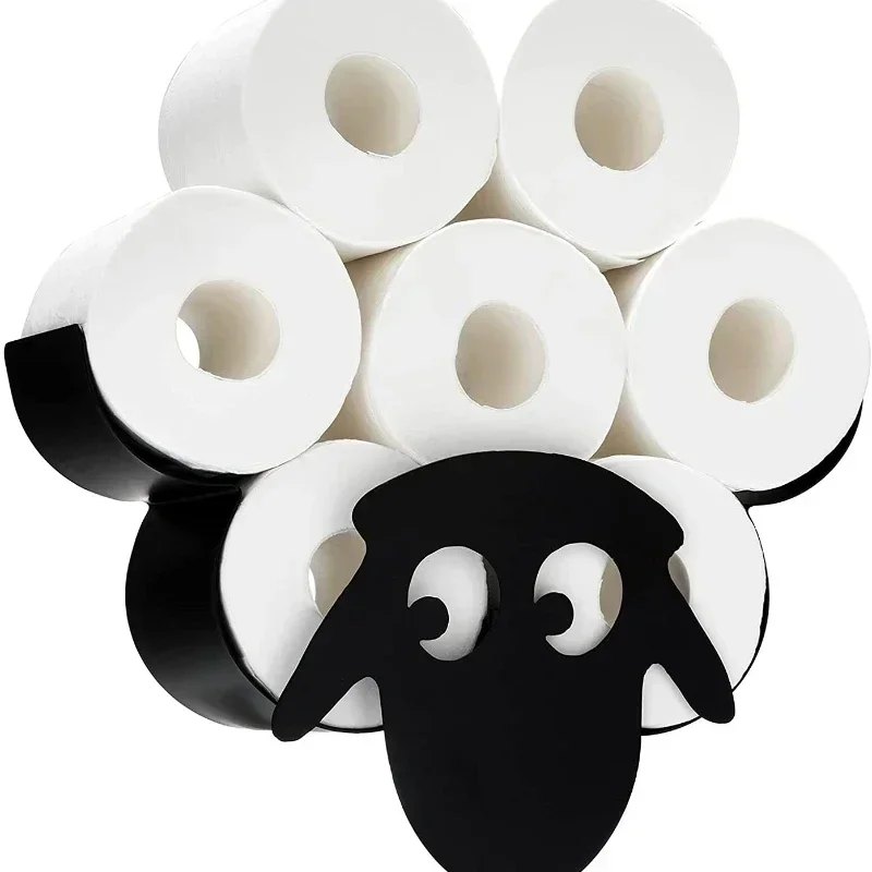 Wall Mounted Sheep Art Decorative Metal Roll Toilet Paper Holder Bathroom Accessories